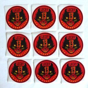 VINTAGE LUCKY 13 BAR SAN FRANCISCO BLACK CAT STICKER DECAL LOT